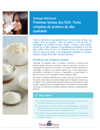 Destaque Nutricional: Proteínas lácteas dos EUA: Fonte completa de proteína de alta qualidade